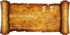 Büte Kira névjegykártya